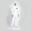 Cat.III EN1073 EN1149 Overol de protección desechable antiestático Costuras unidas en blanco