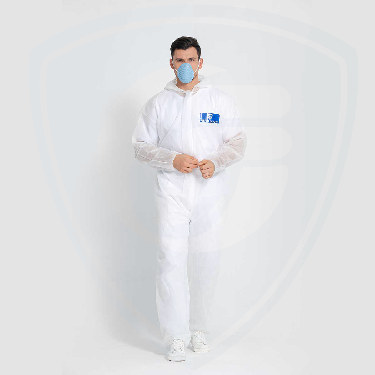 Overol desechable de protección contra el polvo con capucha para productos químicos ligeros de seguridad industrial